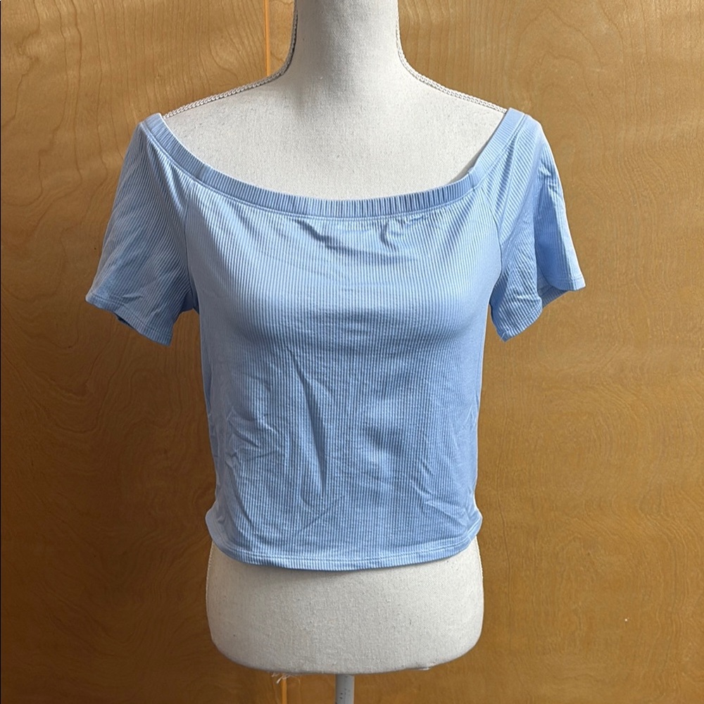NWT Urban Social Soft Ribbed Off The Shoulder Cropped Top Size L